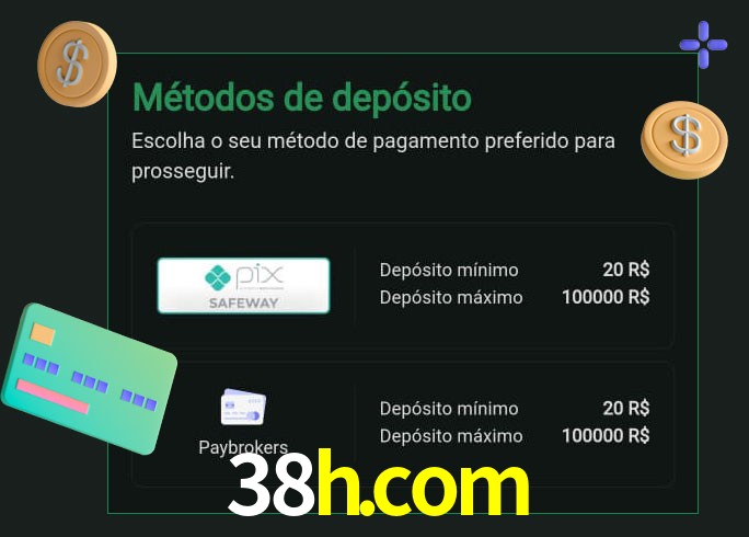 O cassino 38h.com oferece uma grande variedade de métodos de pagamento